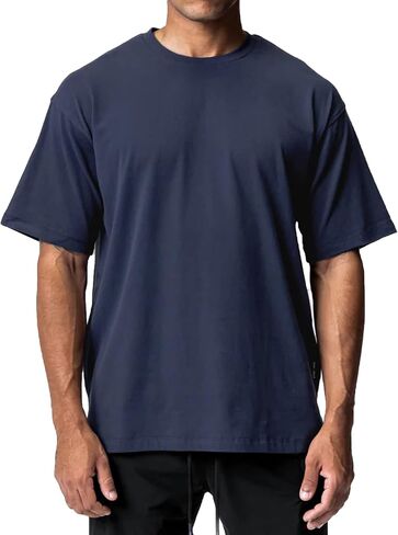 Magiftbox Cotton Gym Shirts Oversized Athletic Loose Workout t Shirts Short Sleeve for Men T68N in Saudi Arabia