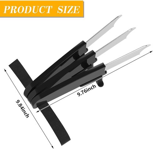 مخالب الذئب البلاستيكية المنبثقة بنقرة واحدة مع حزام معصم قابل للتعديل باللون الاسود من قطعتين، اسود، 10.8 × 4.5 × 1.77 انش in Kuwait