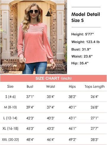 قمصان Dulayoo بأكمام طويلة للنساء فضفاضة تناسب 2023 ملابس غير رسمية بأكمام منتفخة وبلوزات تونيك عصرية للخريف مع فتحات جانبية in Kuwait