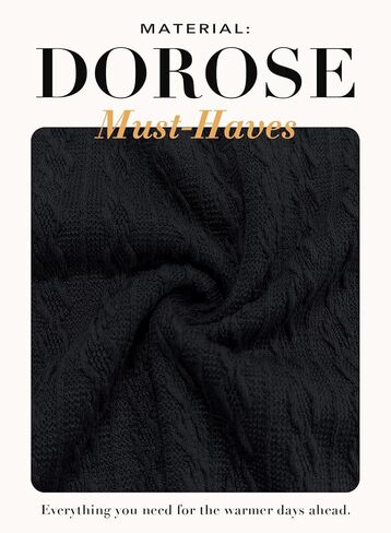 DOROSE Womens Puff Long Sleeve Crewneck Cable Knit Casual Loose Pullover Sweater Tops in Kuwait