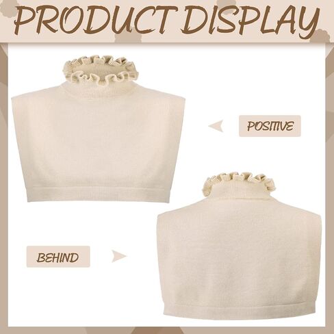 3 Pcs Detachable Collars for Women Ruffled Fake Turtleneck Dickey Collar Winter Mock Blouse Turtle Neck Fake Collar in Saudi Arabia