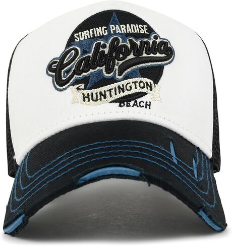 ililily Premium California Bear Embroidered Baseball Cap Vintage Trucker Hat in Kuwait