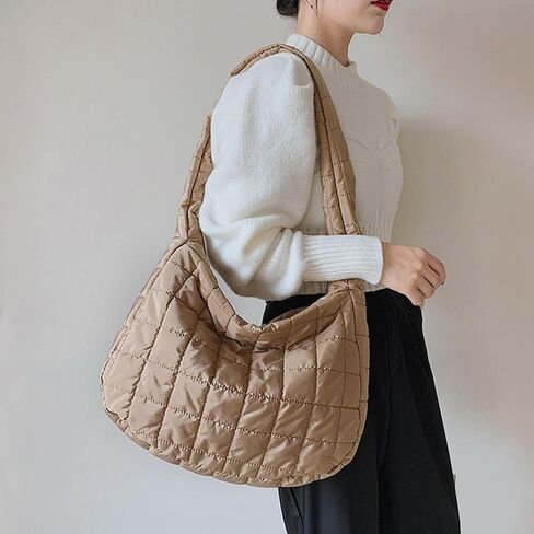 حقيبة كتف نسائية كبيرة منتفخة من Ovida مبطنة بالقطن حقيبة كتف شتوية دافئة خفيفة الوزن مع سحاب in Kuwait