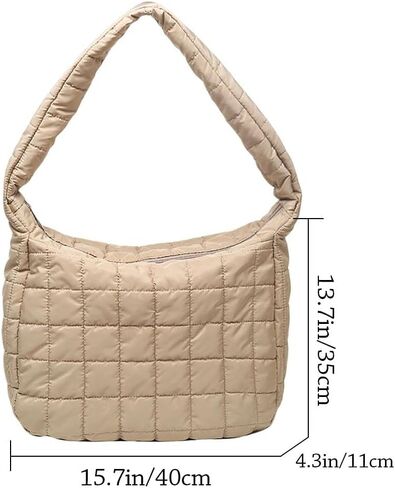 حقيبة كتف نسائية كبيرة منتفخة من Ovida مبطنة بالقطن حقيبة كتف شتوية دافئة خفيفة الوزن مع سحاب in Kuwait