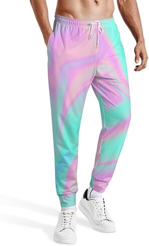 Joggers for Men Funny Pants Casual Track Pants Rave Outfit Athletic Trousers in Saudi Arabia