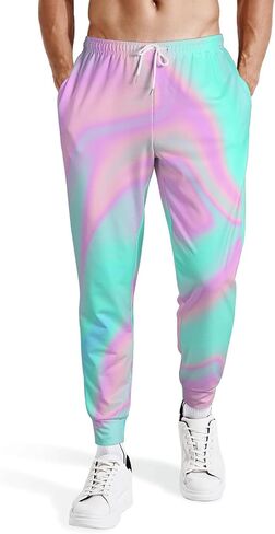 Joggers for Men Funny Pants Casual Track Pants Rave Outfit Athletic Trousers in Saudi Arabia
