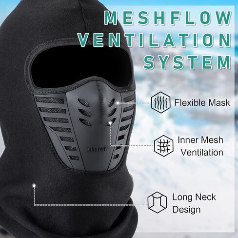 6 Pcs Winter Balaclava Face Mask with Ski Gloves Full Face Mask Warm Fleece Balaclava Touch Screen Gloves for Men Women in Saudi Arabia