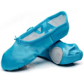 MSMAX Women's Ballet Shoes Satin Split Sole Flats for Dancing Gymnastic Yoga