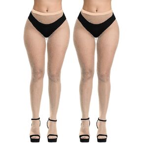 Dorilin Women Plus Size Fishnet Tights High Waist Fishnet Stockings Footless Net Pantyhose Legging in Kuwait