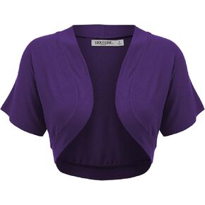 Lock and Love Women's Versatile Open Front Lightweight Short Sleeve Bolero Shrug