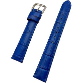 16mm Royal Blue Genuine Leather Watchband | Alligator Crocodile Grained, Lightly Padded Replacement Wrist Watchstrap that brings New Life to Any Watch (Mens Standard Length) in Kuwait