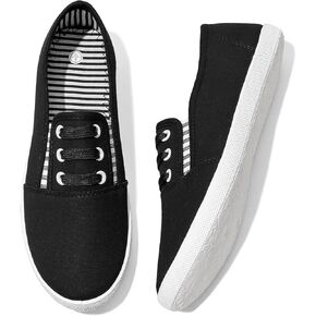 Women's Canvas Slip on Sneakers Casual Slip on Walking Shoes Womens Tennis Shoes Flat Dress Shoes Non Slip Work Shoes