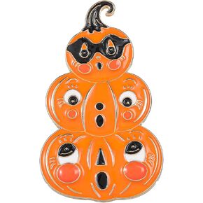 بروش اليقطين للهالوين، مجموعة من ثلاث طبقات من اليقطين مع ثلاثة وجوه، هدية مجوهرات برتقالية للنساء والفتيات، دبوس بروش لحفلات الهالوين in Kuwait