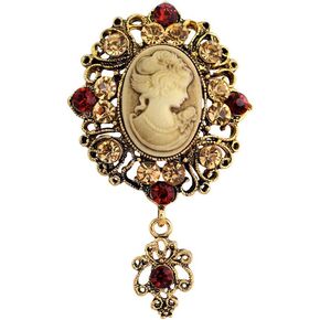 Gzrlyf Victorian Cameo Pin Vintage Rhinestone Brooch Jewelry