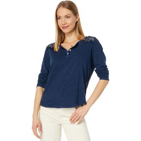 Lucky Brand Women's Long Sleeve Cutwork Henley in Saudi Arabia