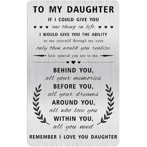 Happy Birthday Daughter Card - Birthday Gifts for Daughter - to My Daughter Bday Engraved Wallet Card Inserts