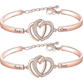 Gzrlyf Twin Bracelets Twin One Twin Two Bracelet Set Twin Sisters Jewelry Twins Gifts