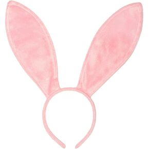 Funcredible Pink Bunny Ears Headband - Velvet Pink Rabbit Ears - Bendable Cosplay Headbands Costume Accessories for Kids and Adults in Kuwait