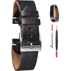Soft Horween Leather Watch Strap for Women, 18mm Leather Watch Bands, Quick Release Handmade Soft Vintage Replacement