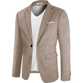 Blissshow Men's Sport Coat Casual Blazer One Button Lightweight Business Suit Jacket