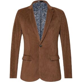 WZIKAI Men's Casual Corduroy Blazer Jacket Slim Fit One Button Work Wear Sport Coat in Kuwait