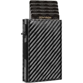 ZOVYRON Airtag Wallet Men Smart Wallet Slim Minimalist RFID Front Pocket Wallet with Airtag Holder Metal Money Card Holder