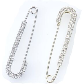 Sowaka 2 Pcs Brooch Pins for Women with Pearl Rhinestone Vintage Large Faux Crystal Metal Elegant Shawl Clips for Girls Clothing Sweater Shirt Costume Dress Decoration Accessories