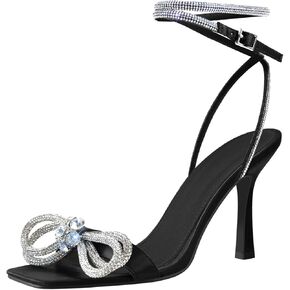 صنادل نسائية من Yolkomo مرصعة بأحجار الراين وأربطة للكاحل بكعب عالٍ in Kuwait