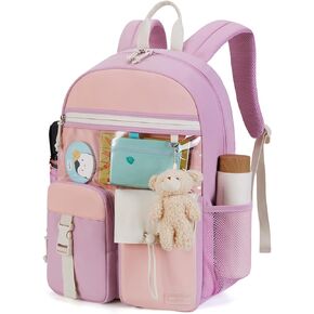 حقائب ظهر مدرسية للفتيات من mommore، حقيبة ظهر مدرسية خفيفة الوزن للأطفال من Kawaii حقيبة كتب مدرسية خفيفة الوزن للفتيات المراهقات حقيبة نهارية للسفر، باللون الوردي in Kuwait