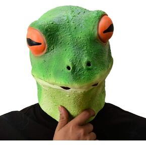 Party Story Frog Mask Halloween Cosplay Costume Latex Animal Head Masks for Adults Party Decoration Props in Kuwait
