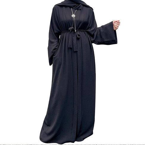 2 قطعة فساتين نسائية إسلامية عباية إسلامية دبي فستان صلاة رداء طويل كارديجان فستان ماكسي in Kuwait