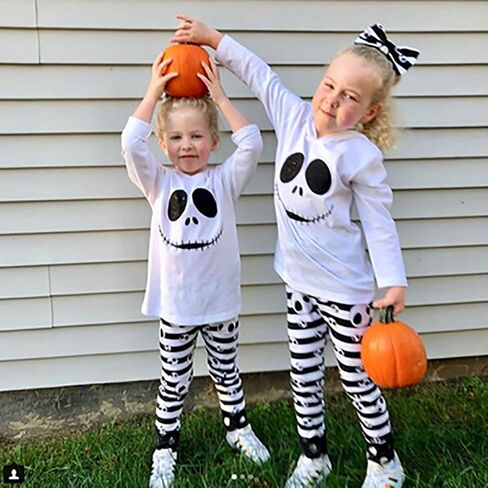 LYSMuch Toddler Baby Girls Boys Halloween Clothes Ghost Hoodie Top Striped Pants Kids Funny Long Sleeve Fall Outfit Set in Saudi Arabia