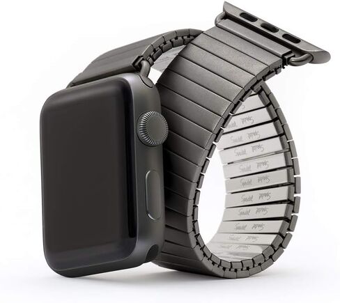 Speidel Twist-O-Flex Expansion band in IP Black compatible for use with the 42/44/45 Apple Watch Series 1, 2, 3, 4,5, 6 and 7 in Size 7 in Saudi Arabia