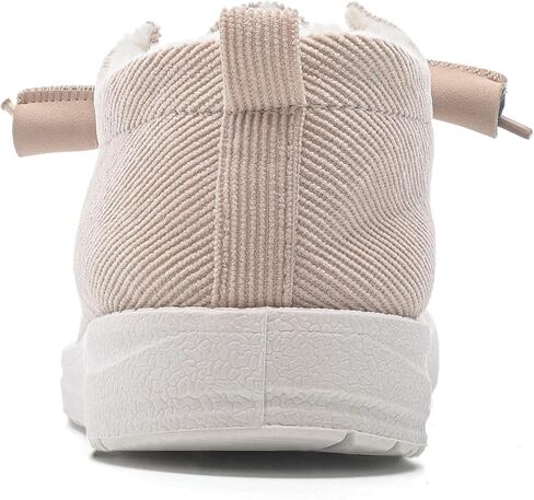 أحذية قارب شتوية خفيفة الوزن من Betrue للنساء، أحذية بدون كعب كاجوال دافئة للنساء، أحذية نسائية مبطنة بالفرو الصناعي، أحذية بدون كعب برباط للنساء، قماش مريح دافئ للنساء in Kuwait