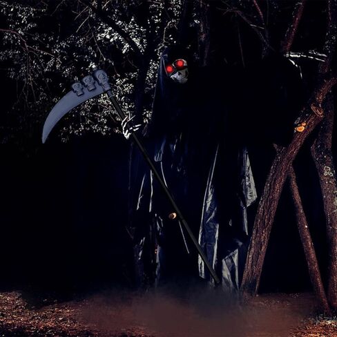 Yi-gog Halloween Vampire Cloak Reversible Hooded Vampire Cape Adult Cosplay Scythe Skeleton Gloves Mask Stickers Party Role Play in Kuwait