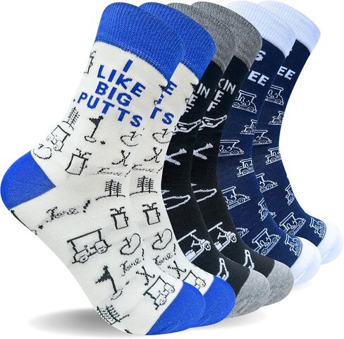 Monkey Stix Unique Funny Gift Socks for Golfers Men Women Kids Golf Socks Crew Length 3 Pairs in Kuwait