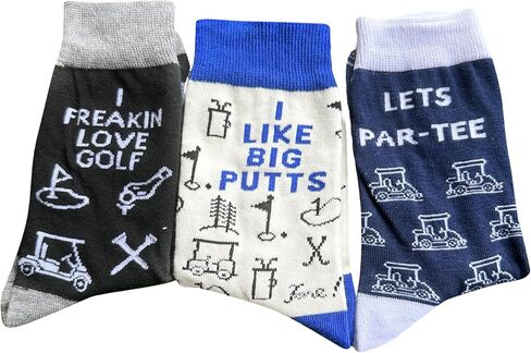 Monkey Stix Unique Funny Gift Socks for Golfers Men Women Kids Golf Socks Crew Length 3 Pairs in Kuwait