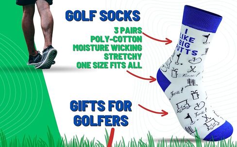 Monkey Stix Unique Funny Gift Socks for Golfers Men Women Kids Golf Socks Crew Length 3 Pairs in Kuwait