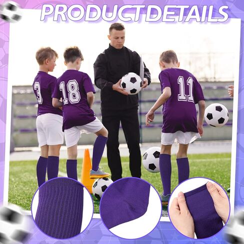 Suhine 12 Pairs Softball Socks Athletic Purple Soccer Socks Baseball Socks Unisex Adult Long Purple Knee High Socks for Youth School Uniform Football Rugby Sports Costume in Kuwait