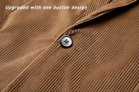 WZIKAI Men's Casual Corduroy Blazer Jacket Slim Fit One Button Work Wear Sport Coat in Kuwait
