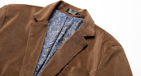 WZIKAI Men's Casual Corduroy Blazer Jacket Slim Fit One Button Work Wear Sport Coat in Kuwait