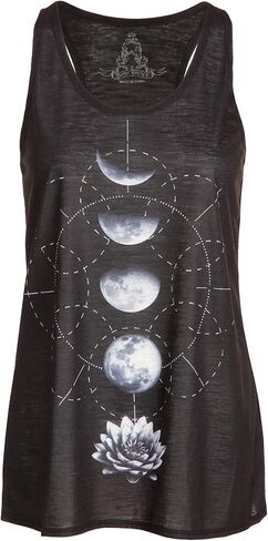 Pretty Attitude Women's Moon Phase Shirt Lotus Flower Shirt Astrology Shirt in Kuwait