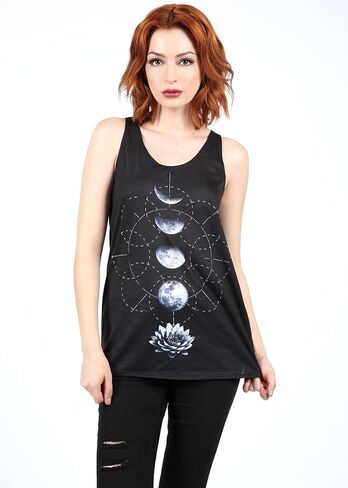 Pretty Attitude Women's Moon Phase Shirt Lotus Flower Shirt Astrology Shirt in Kuwait