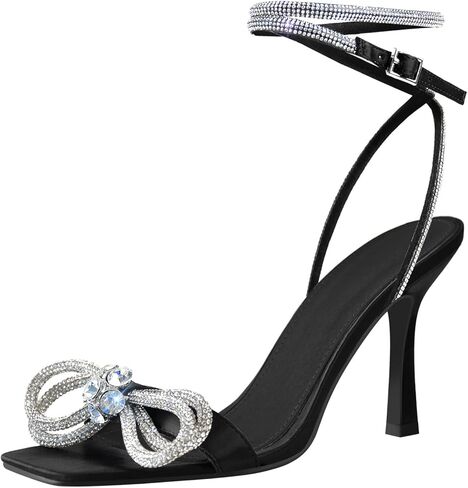 صنادل نسائية من Yolkomo مرصعة بأحجار الراين وأربطة للكاحل بكعب عالٍ in Kuwait