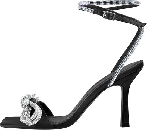 صنادل نسائية من Yolkomo مرصعة بأحجار الراين وأربطة للكاحل بكعب عالٍ in Kuwait