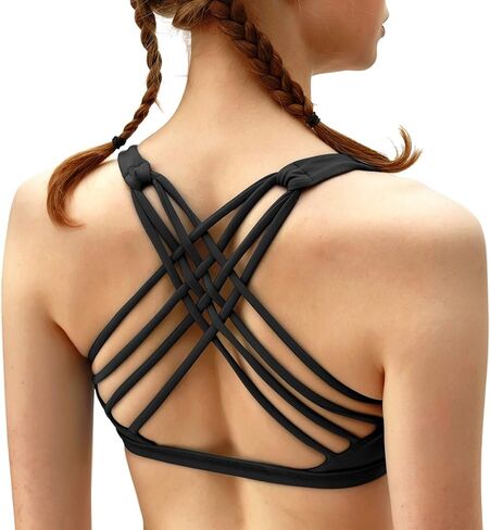 QUEENIEKE Womens Yoga Sport Bra Light Support Strappy Free to Be Bra 77889 in Kuwait