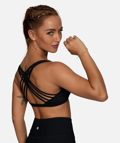 QUEENIEKE Womens Yoga Sport Bra Light Support Strappy Free to Be Bra 77889 in Kuwait