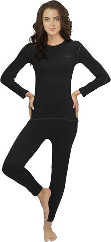 Thermal Underwear for Women (Thermal Long Johns) Sleeve Shirt & Pants Set, Base Layer w/Leggings Bottoms Ski/Extreme Cold in Kuwait