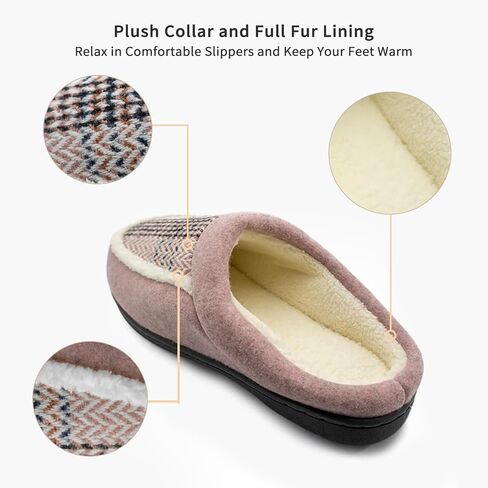 Guyarns Fuzzy Slippers for Women,Mens Clog Slippers,High-Density Memory Foam Warm House Shoes with Anti-Skid Sole for Ladies Indoor Outdoor in Kuwait