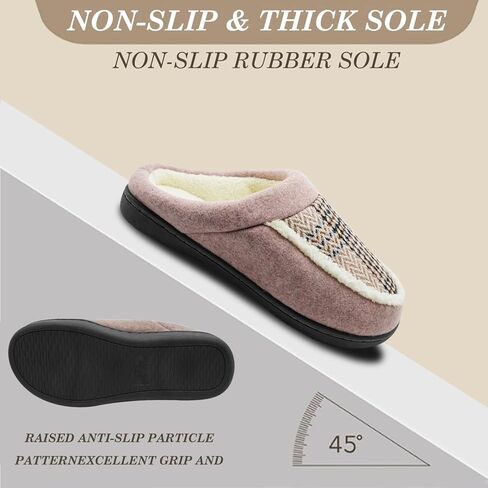 Guyarns Fuzzy Slippers for Women,Mens Clog Slippers,High-Density Memory Foam Warm House Shoes with Anti-Skid Sole for Ladies Indoor Outdoor in Kuwait